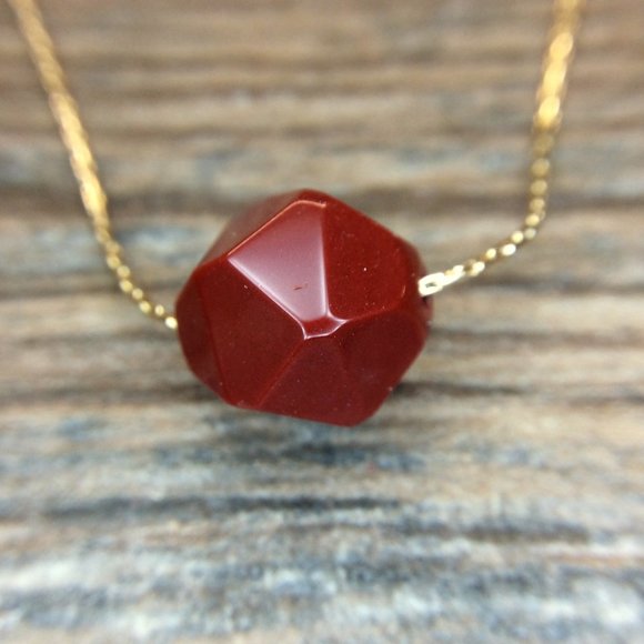 Red Jasper choker necklace 14k gold filled - Root Chakra , crystal healing - Picture 4 of 9